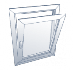 Ventana abatible con eje horizontal